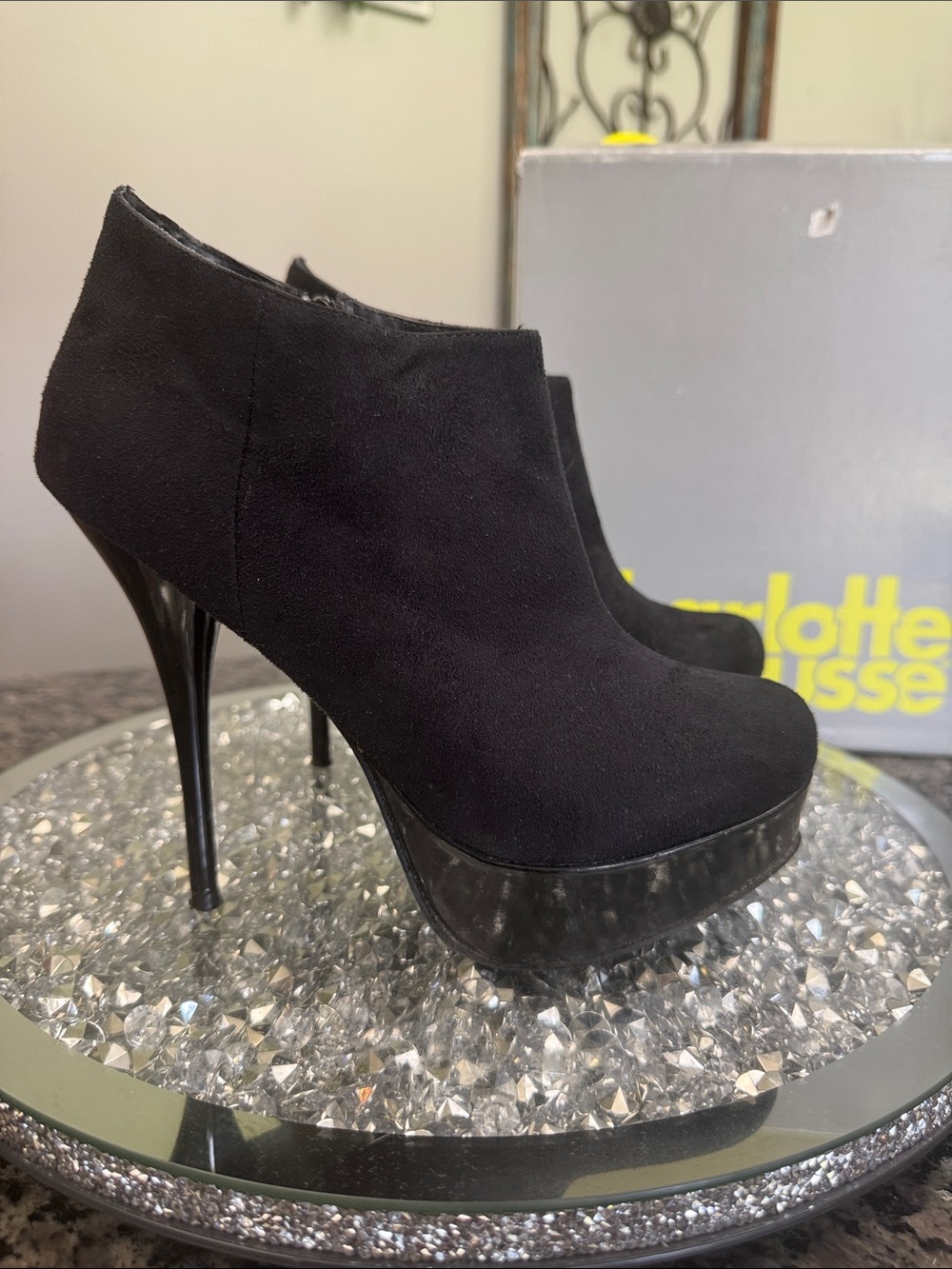 Charlotte Russe Black stiletto Platform Booties 8